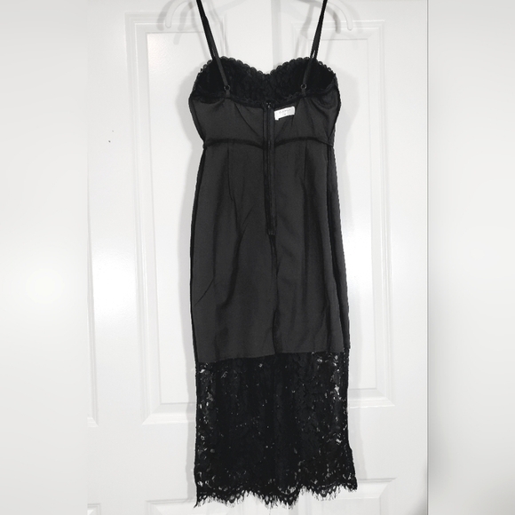 Hello Molly Messing with Me Black Lace Sweetheart Neck Sheer Skirt Midi Dress XS - Picture 14 of 15